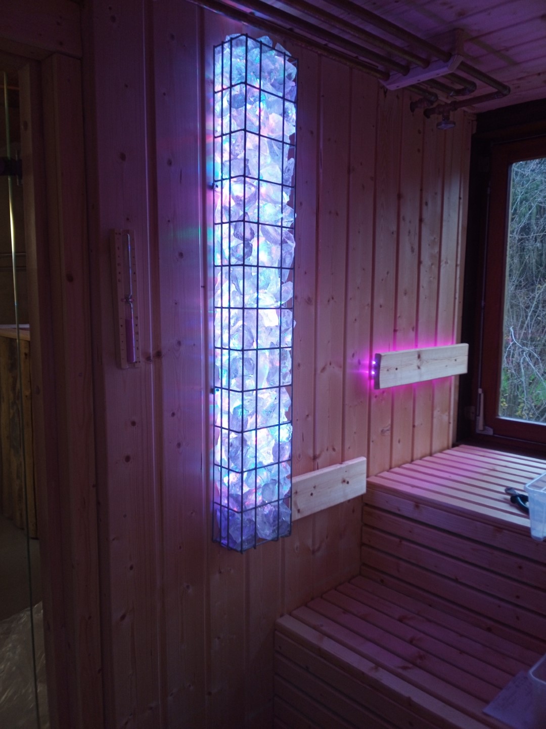 Sauna Lampe Leuchte Kristall Glas Salz Brocken Nuggets