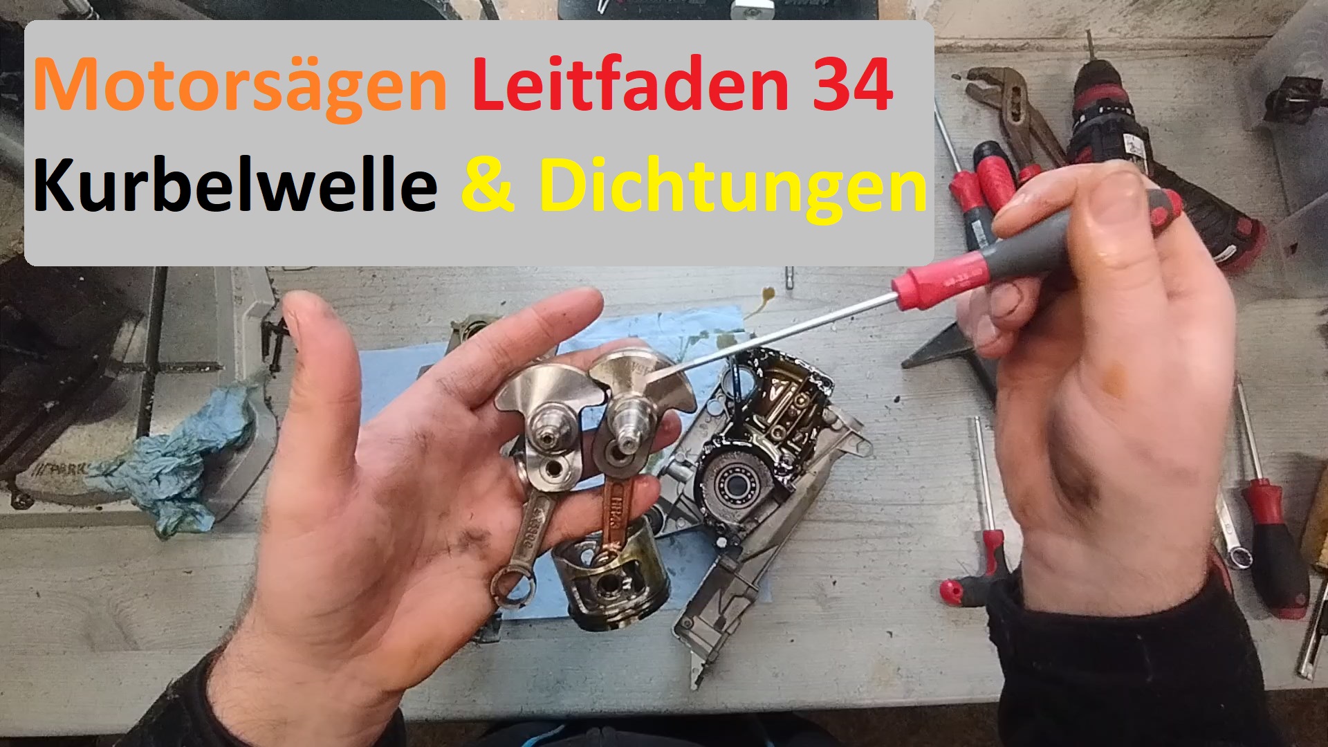 Motorsaegen Kettensaegen Leitfaden 34 Kurbelwelle Wedis Dichtugng Kurbelwellengehaeuse tauschen reparieren Titelbild