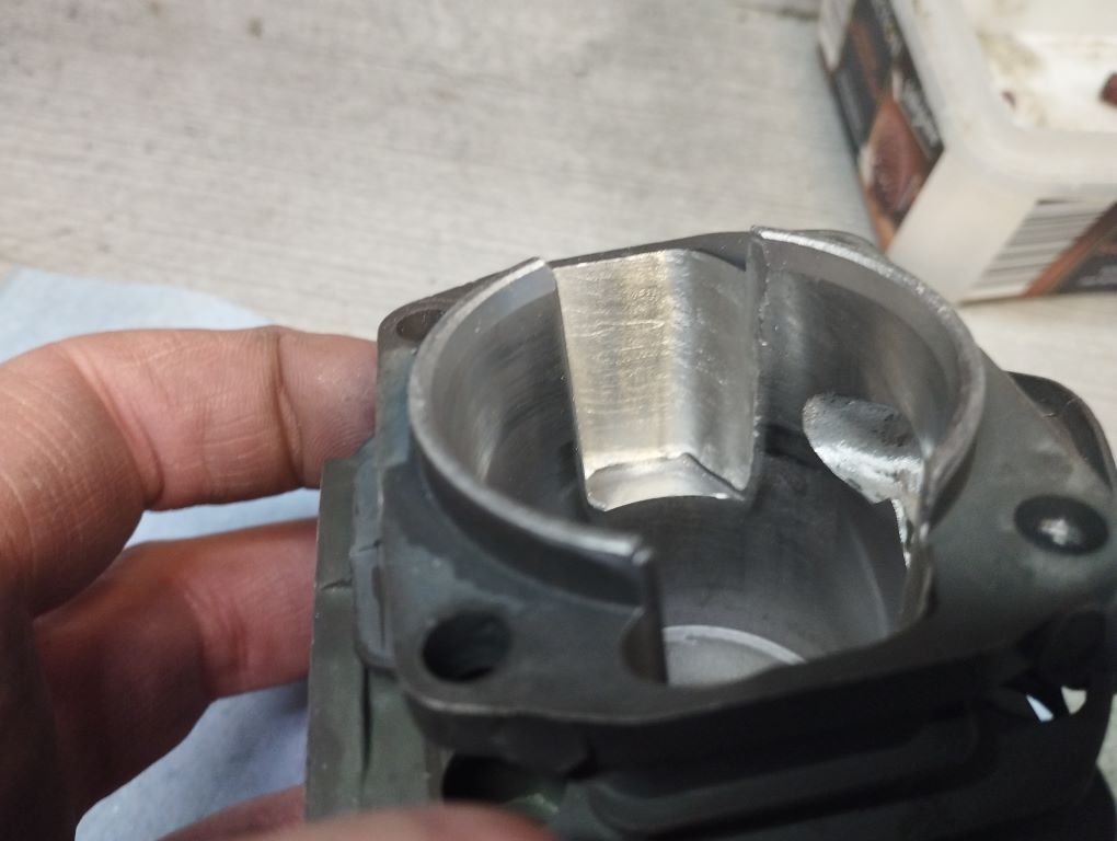 chinesische Kettensaege 52cc 5200 tuning porting Zylinder free porten