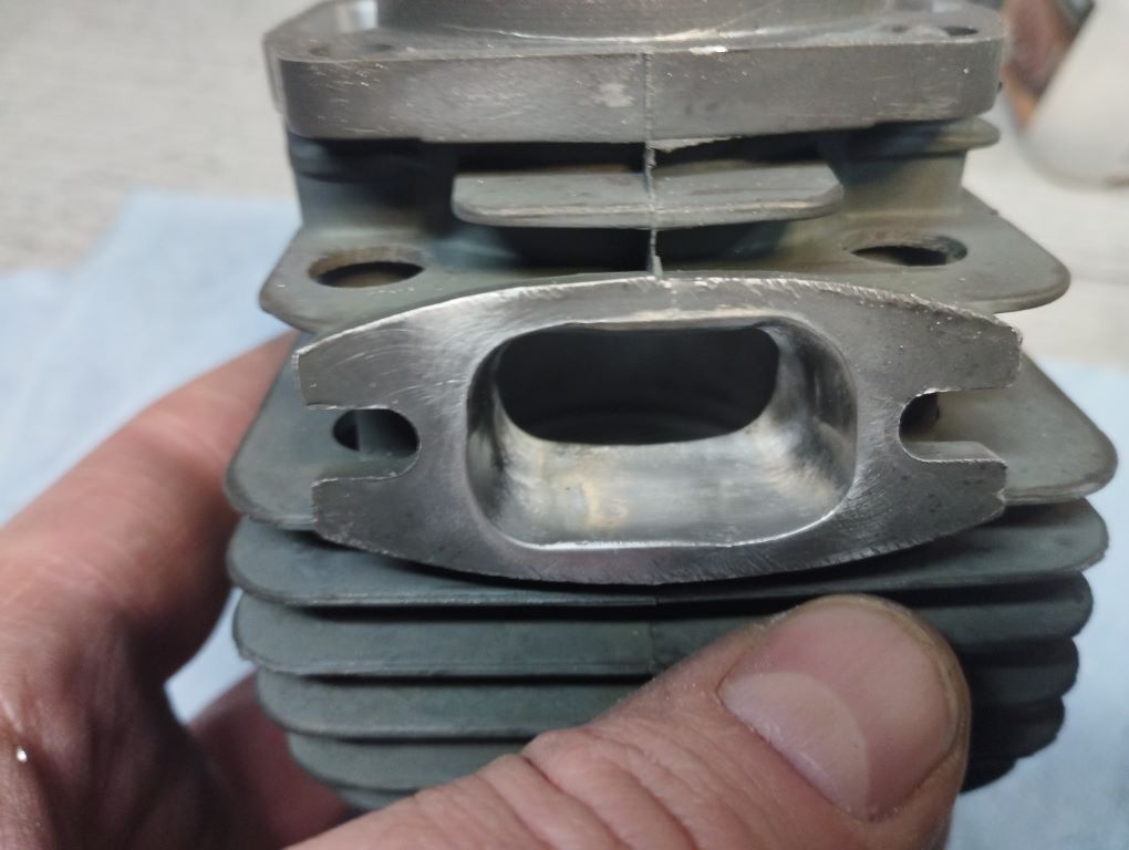 chinesische Kettensaege 52cc 5200 tuning porting Zylinder free porten