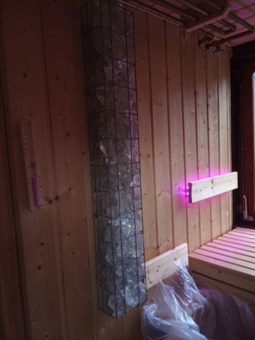 Sauna Lampe Salzlambe Kristalllampe Glasbrocken Nuggets Bruchsteine Glassteine Saunabeleuchtung LED Farbwechsel DIY Selbstbau selber machen