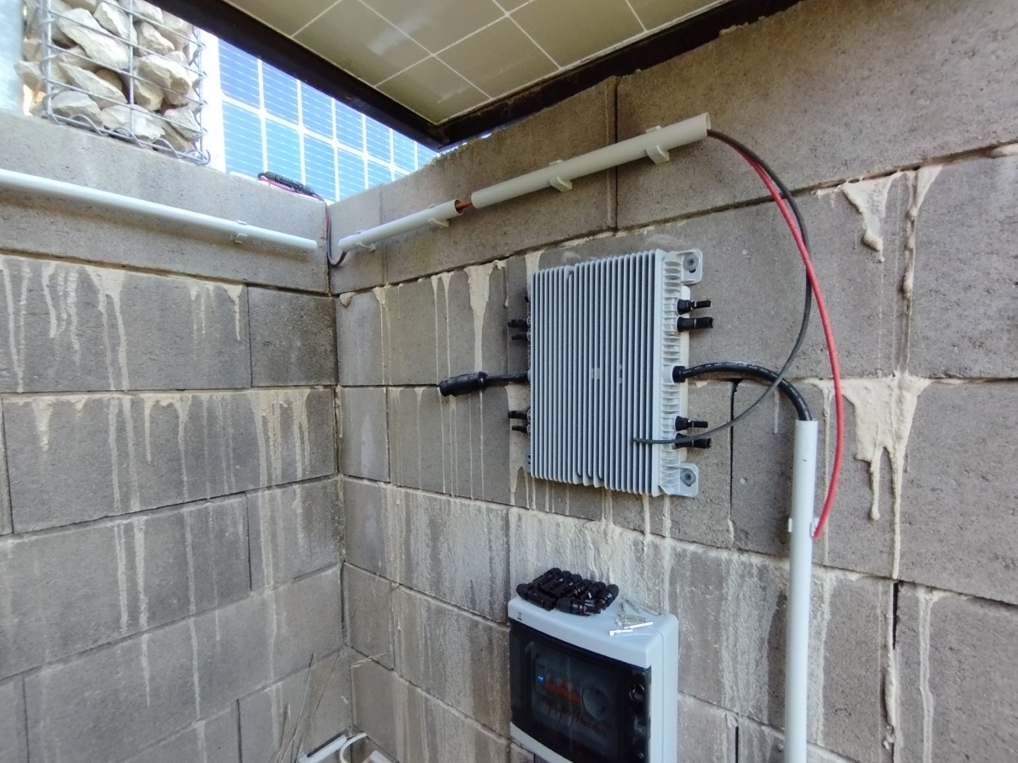 Gabionen Photovoltaik Glas LED Solar Zaun